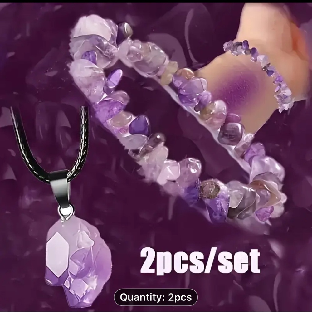 💜 Natural Amethyst Jewelry Set – Elegance with Energy